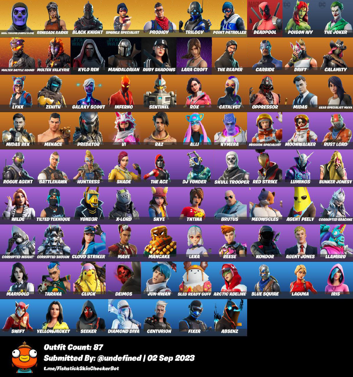 Full Access | 87 Skins | PSN, XBOX, NINTENDO, PC | The Reaper, Drift ...