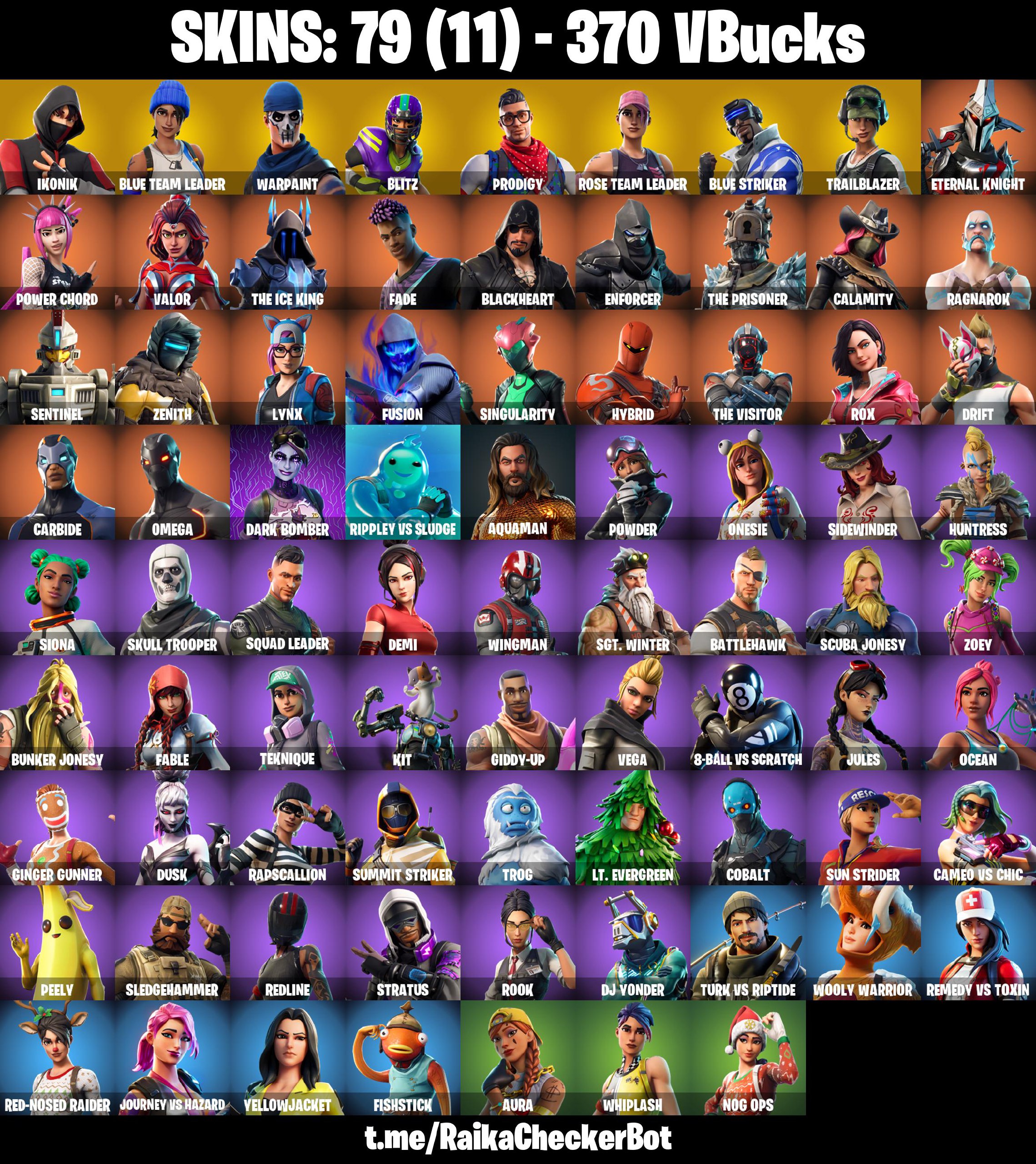 [PC/PSN/XBOX] 80 Skins - Ikonik - OG STW - Rose Team Leader - Warpaint ...