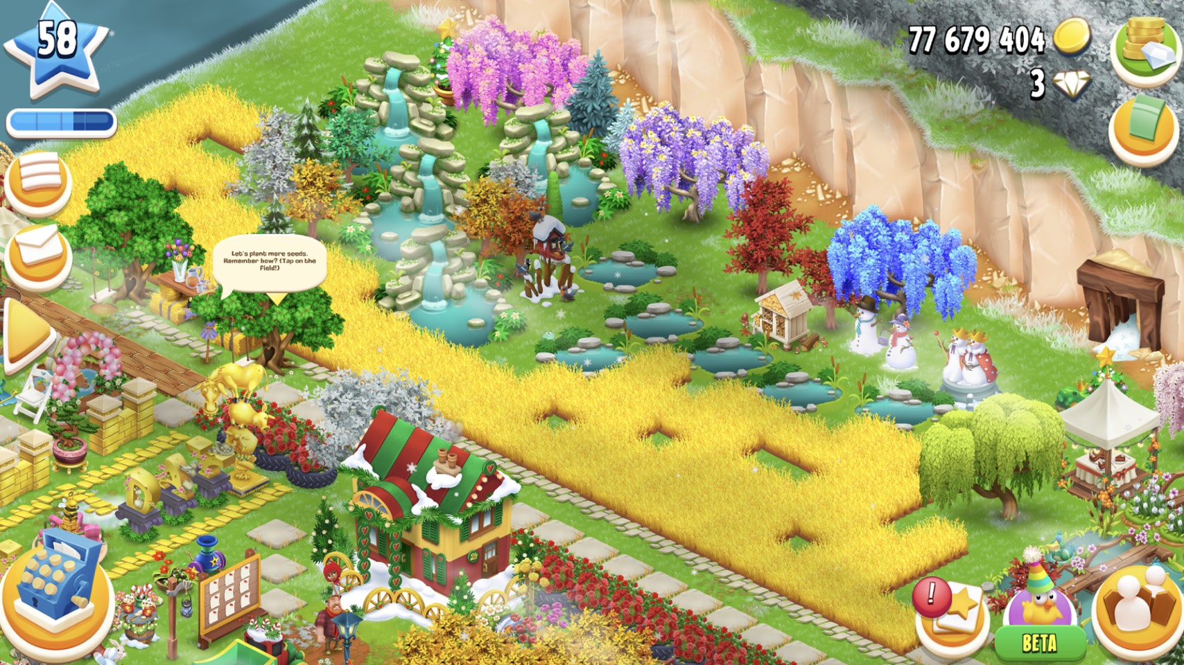 LEVEL 58 AVAILABLE 77M COINS, BARN 6150 HAS HAYDAY WORD+BEAUTIFULL - iGV