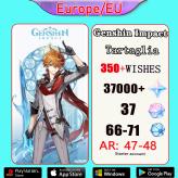 Europe/EU/Tartaglia/340+Wishes/Genshin impact account 1Five-star/AR48/ characters36000+ Primogems/#199