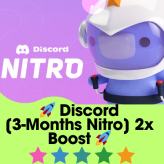 Discord [3-Months Nitro] 2x Boost - FAST DELIVERY-PREMIUM QUALITY discord nitro discord nitro discord nitro discord nitro discord nitro discord 