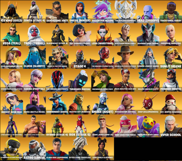 129 Skins / Spider-Gwen / Hybrid / Kymera / Lynx / Neymar Jr - iGV