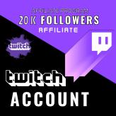 [TWITCH AFFILIATE ACCOUNT]【20K FOLLOWERS / TWITCH ACCOUNT】20K SUBSCRIBERS+ Email acces+ HIGH QUALITY + (twitch  Accounts service)
