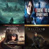 Assassin's Creed Mirage + Hogwarts LEGACY + RESIDENT EVIL 4 + THE CALLISTO PROTOCOL ALL DELUXE EDITION