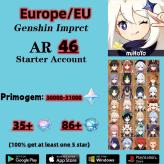EU|AR46|Guarantee300+Wishes|Genshin Impact account|Primogem30000+|Interwined Fate 35|Acquaint Fate 86/#F62