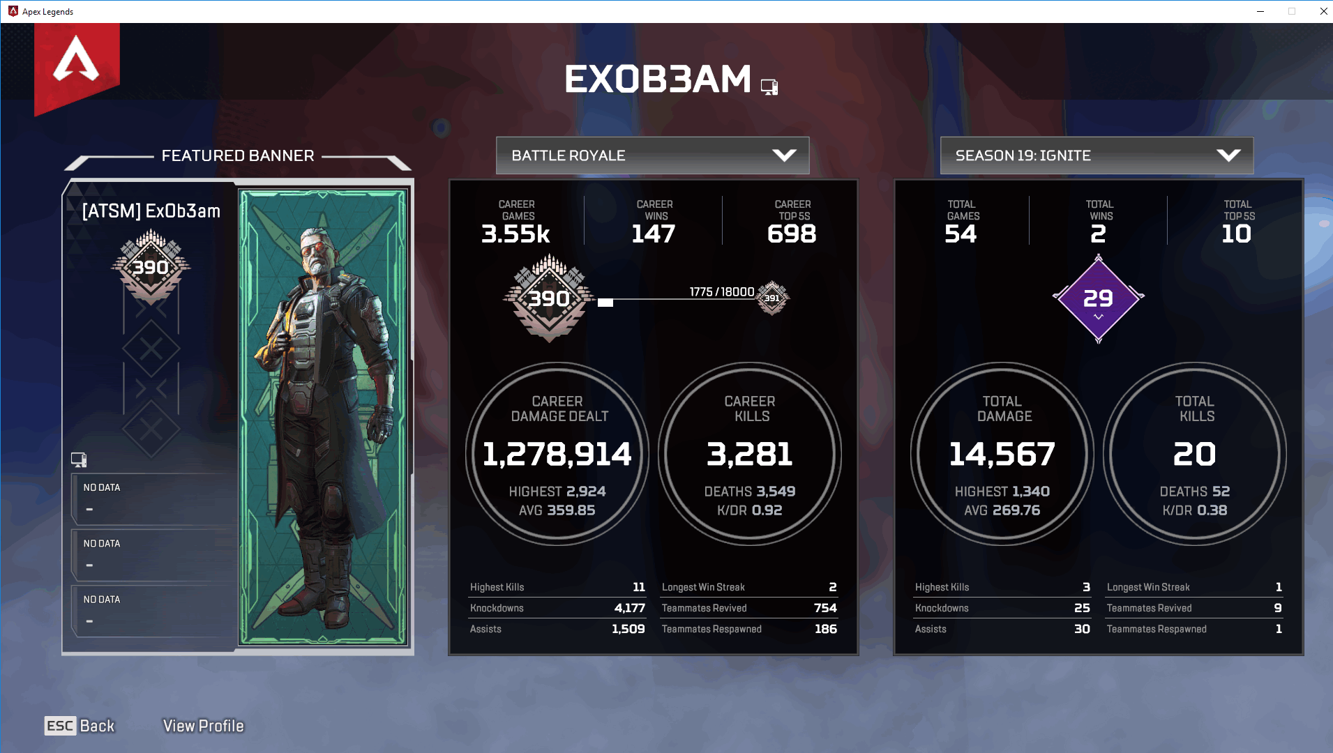 Level account 390+ legendary items 66+ Lifetime Kills 3281