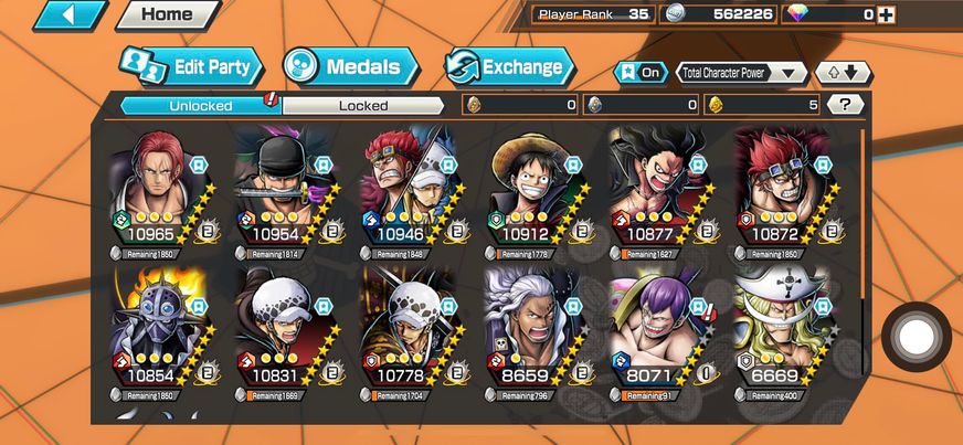 IOS+Android-New Ex-4 Ex Hot(White Beard+Kidlaw+Shank Red+Zoro)-Hot BF-King Alber+King V1+Ulti+Cracker+Queen+Ace max-Medal Good-SUP=160%