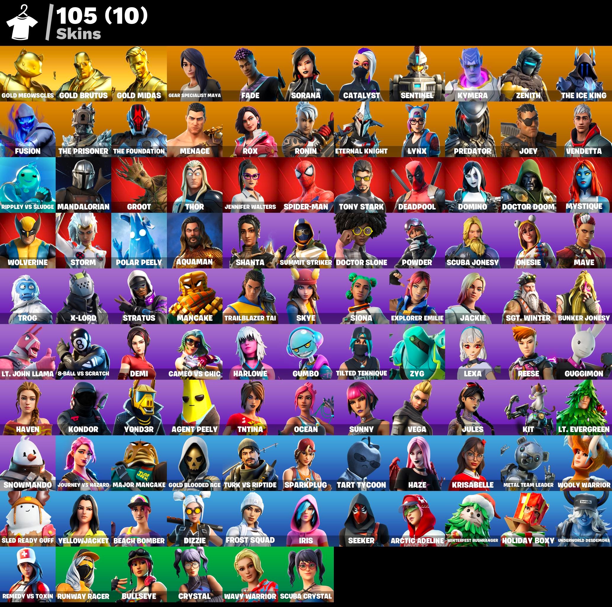 105 Skins】Fortnite Account | Crystal, Fusion, Haze, and More! | PC Full Ac  - iGV