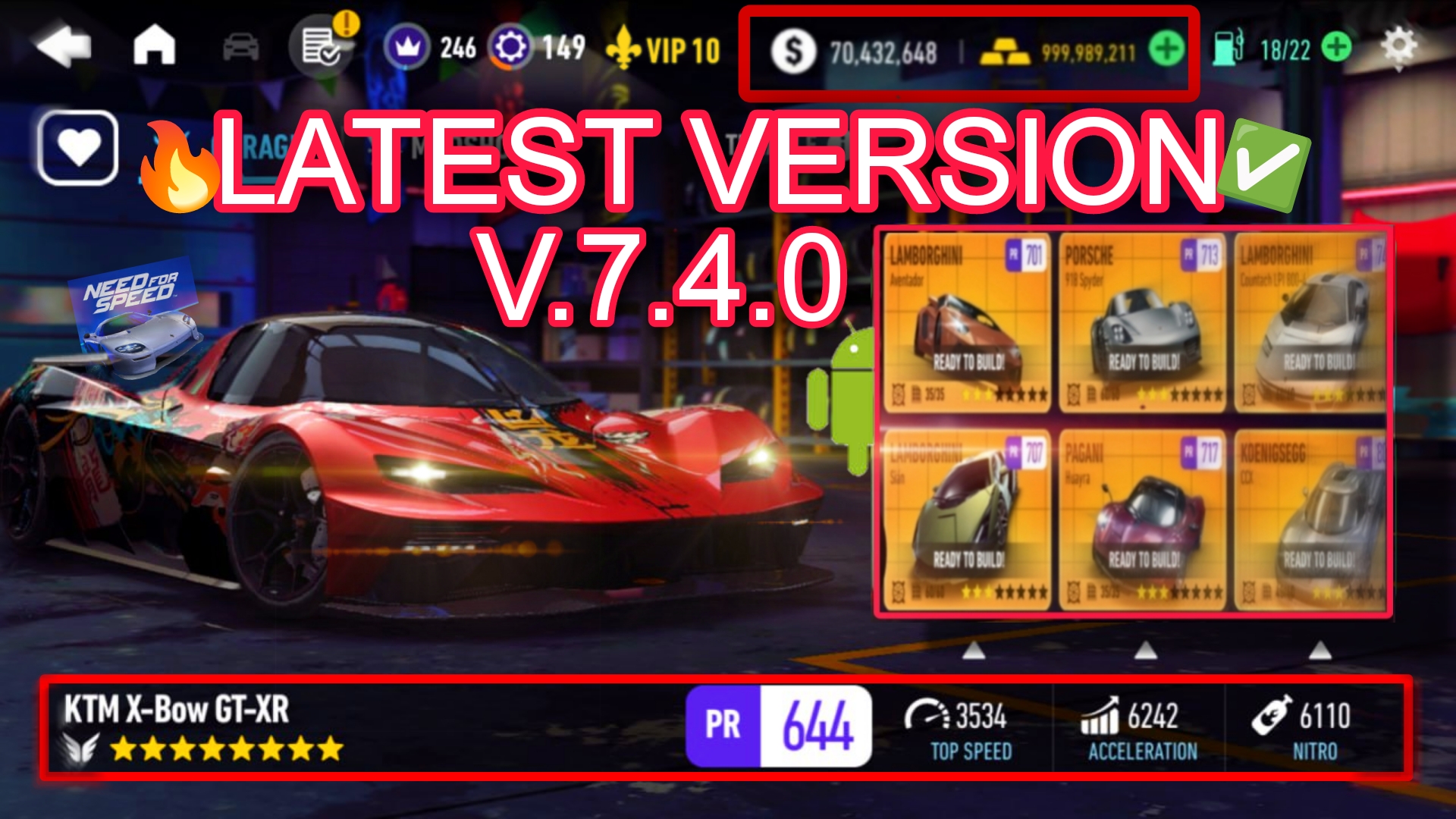 ANDROID] NEED FOR SPEED NO LIMITS LEVEL 100 + 50MILL CASH + 30 MILL SCRAP +  150K GOLDS + 30 CARS - iGV