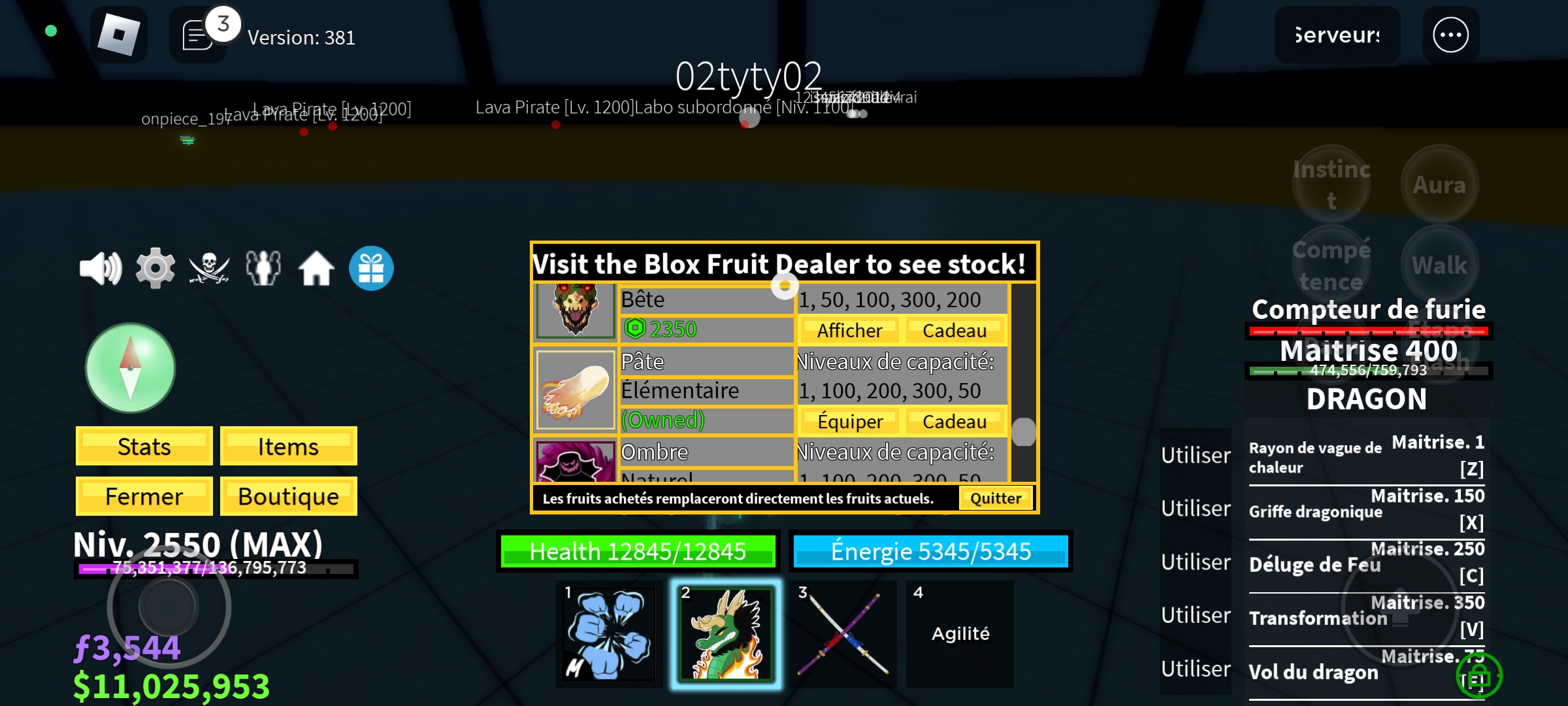 Account blox fruit lvl 2550 all game Venom ans dough fruit perm - iGV