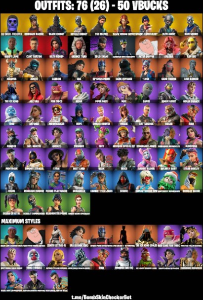 renegade raider og skull trooper black knight royale knight floss - iGV