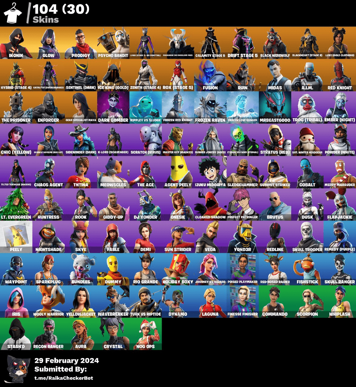 Account Fortnite for sell RENT 104 skins | IKONIK | Glow | Merry Mint A ...