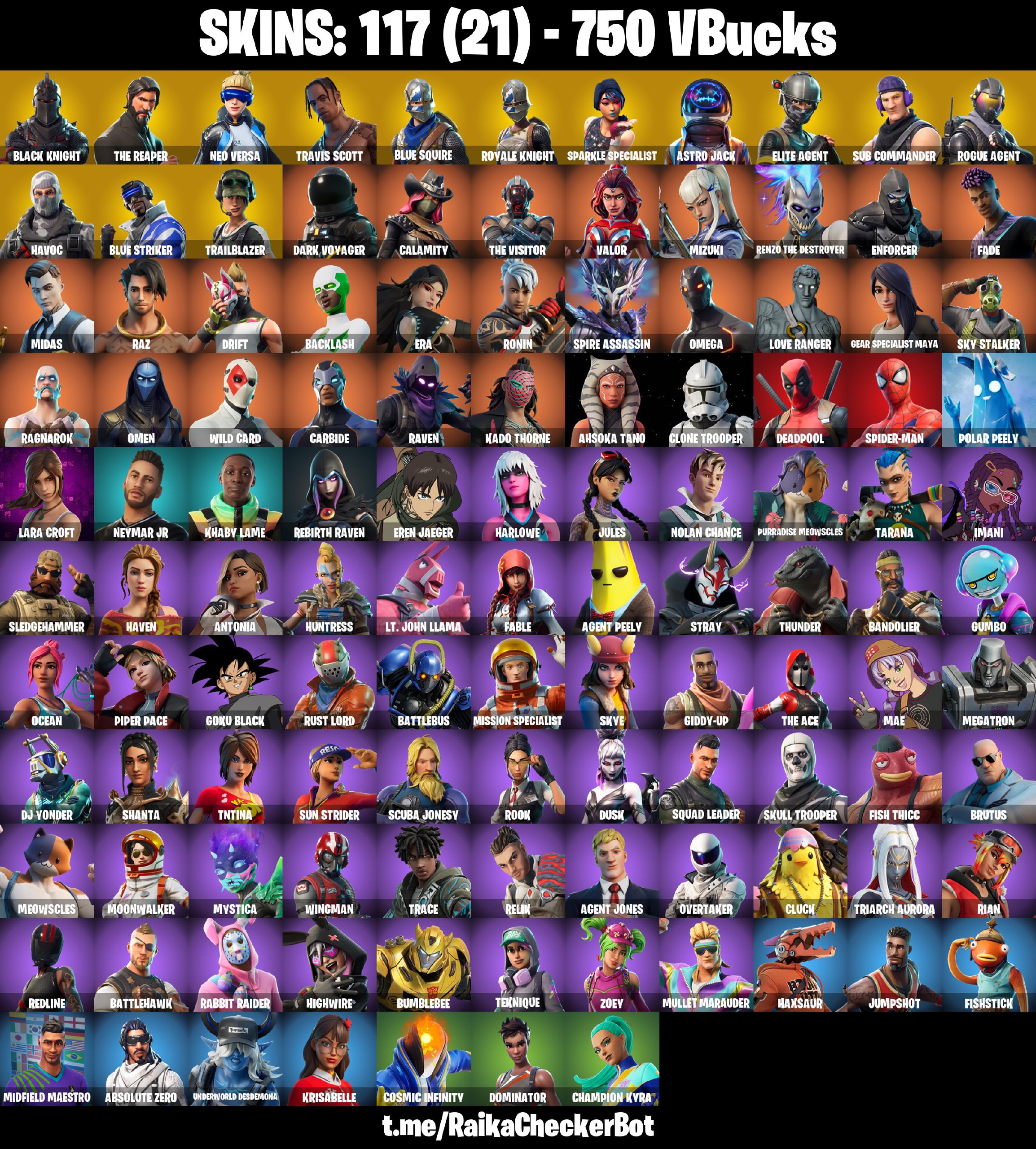 [PC/PSN/XBOX] 117 Skins - Black Knight - Travis Scott - Neo Versa ...