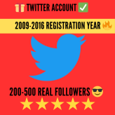Twitter Account -2009-2016 registration year - 200-500 real followers - Confirmed by email - PREMIUM QUALITY Twitter Account Twitter Account 