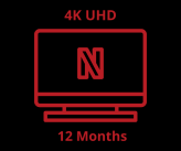 Netflix Premium 4K UHD (12) Months - Full Warranty