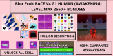 [Blox Fruits] Race Human V4 Gear 1 (Awakening) (Level Max) | Best Deal
