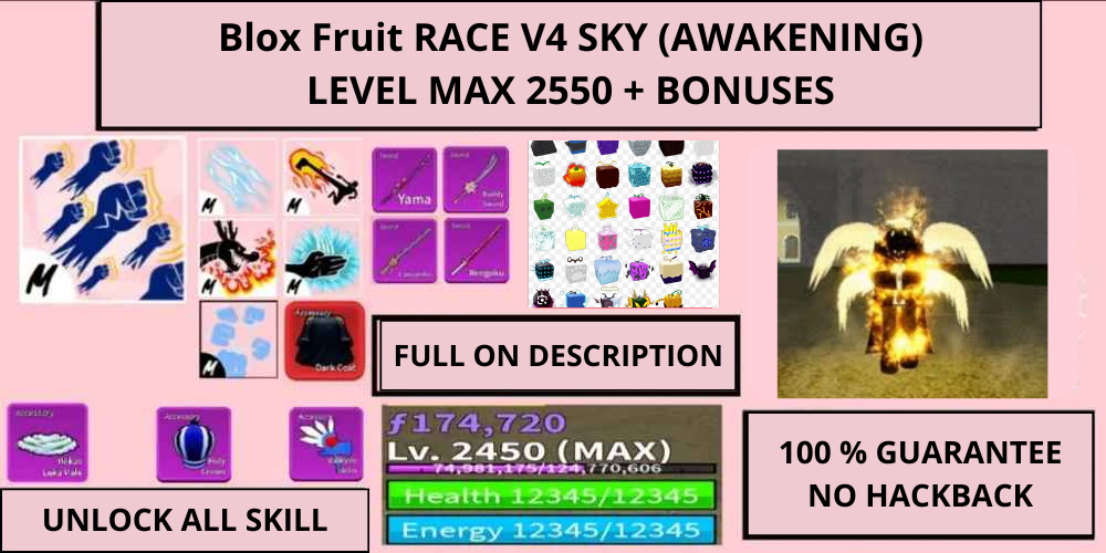 [Blox Fruits] Race Sky V4 Full Gear (Awakening) (Level Max) | Best Deal