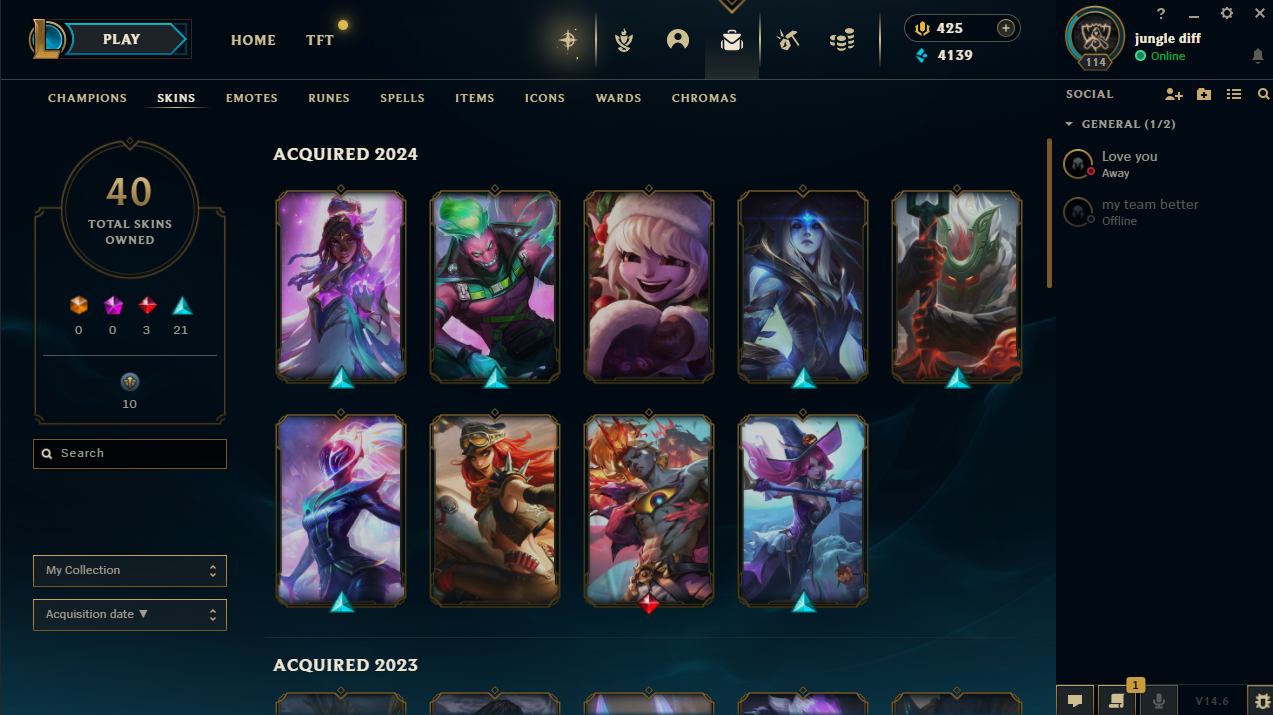 immortal, 63skins, valorant + league of legends acc with 40 skins and lvl 114