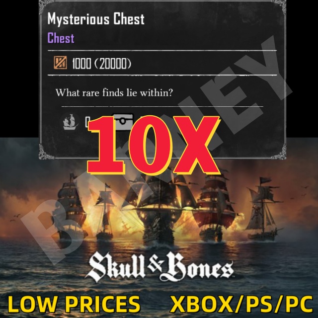 10X Mysterious Chest (RED MOON GODDESS CHEST)  - Skull and bones - Fast Deliver - XBOX/PS/PC