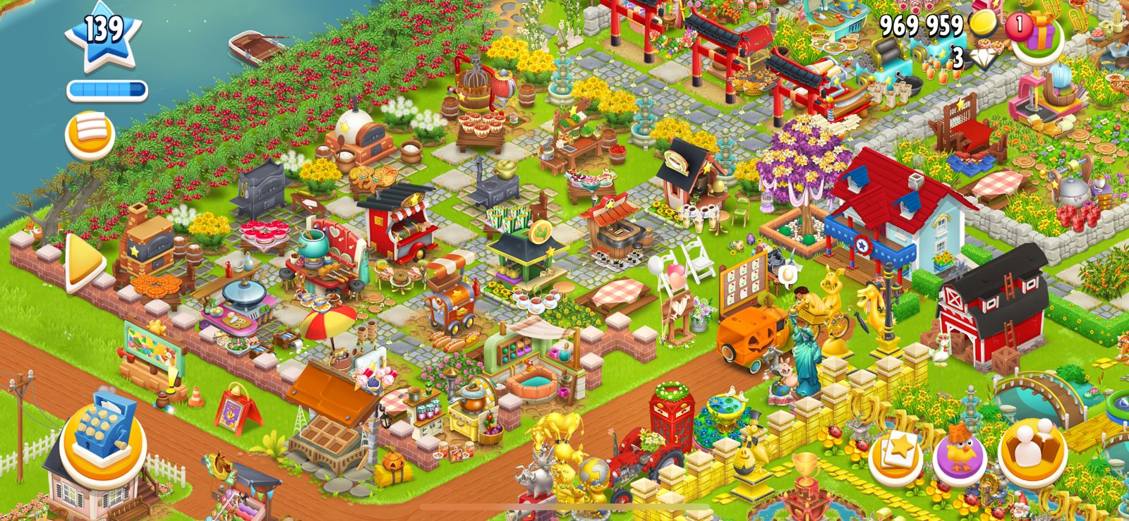 Android/IOS] HAY DAY FARM LVL 139 BARN 5150 SILO 4900 TOWN LVL 26 FULL  DECOR - iGV