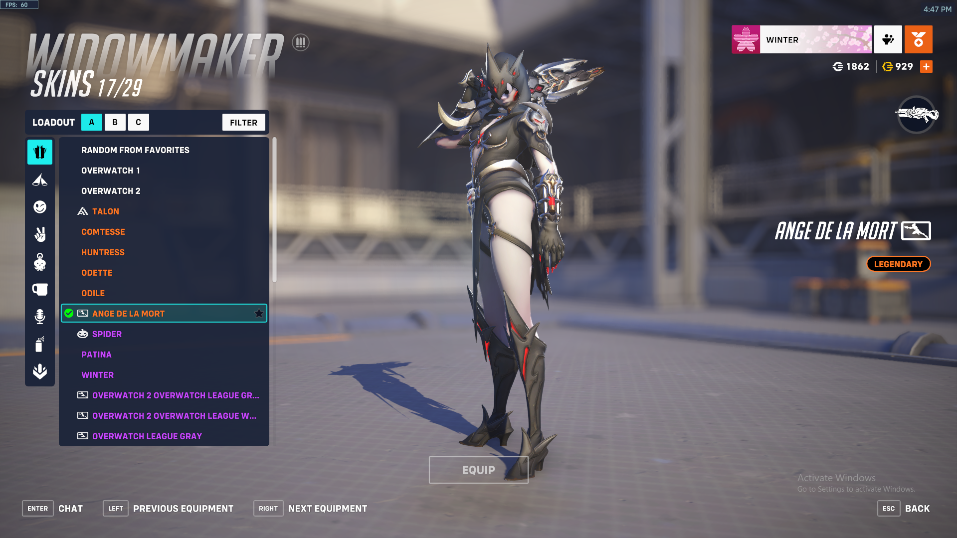 OW1 Acc | 2020 DVA Pacific All Star | 2019 Atlantic Mercy | Widow Atlantic  | 2 Mythic Skin | 3 Golden Gun - iGV