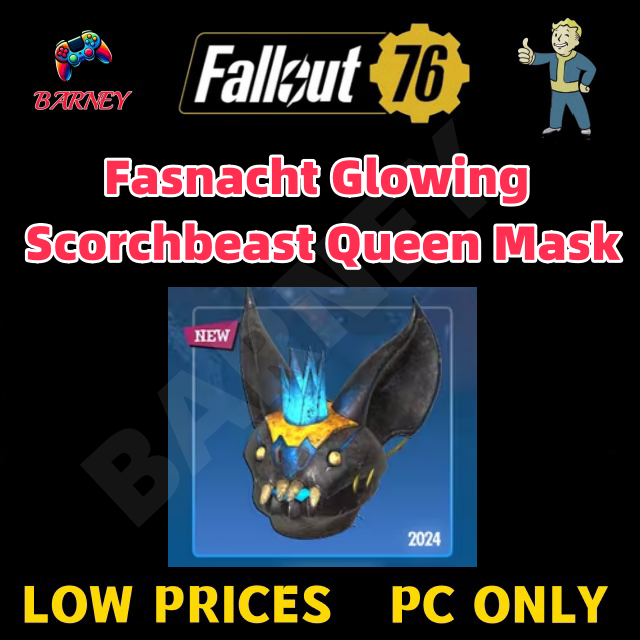 Fasnacht Glowing Scorchbeast Queen Mask - Fallout 76 - Fast Deliver - PC Only