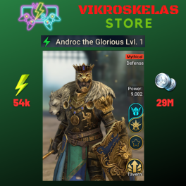 Starter : Mythical Hero - Androc the Glorious / 54k energy / 29 mln coins / Arix + 12 Login Legendaries