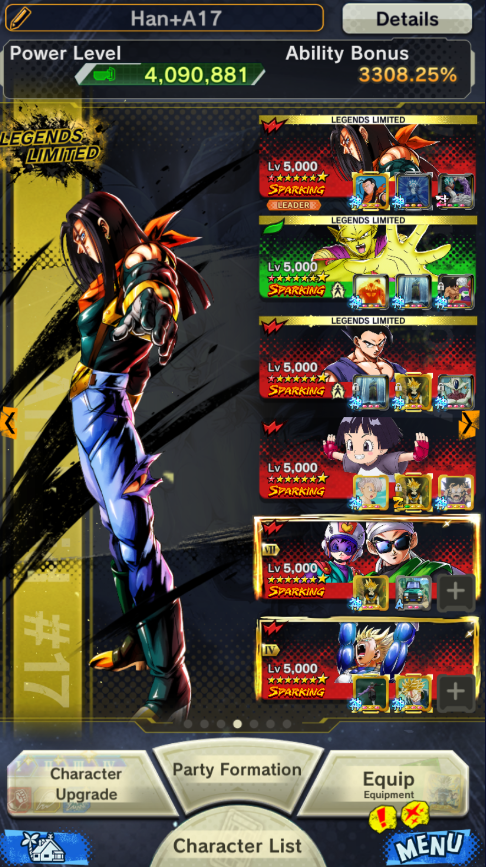 IOS + Android - Good - 25 LF all Team Android + Team Gohan super 17 + Goku bardock + ultimate Gohan + begita Goku + Beast Gohan + Android 17 + Piccolo) VIP Equi - dr248