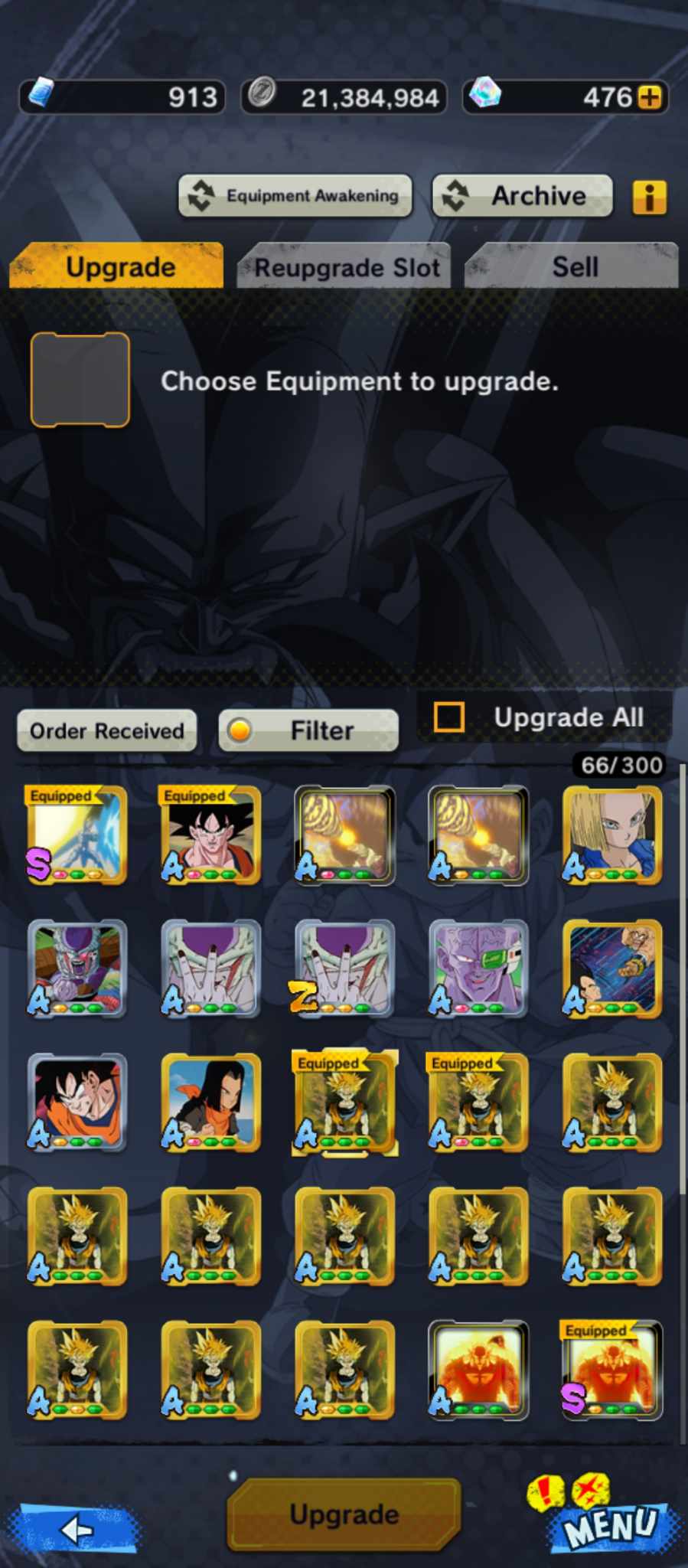 Android + IOS, login Bandai, - 28 qualificatifs légendaires (Han V2, Goku, Han v1, Goku - kid, kuve, Piccolo,...)