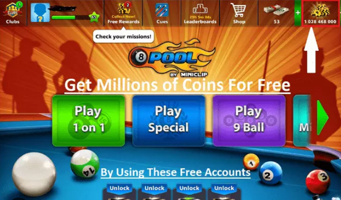 1 BILLIONCOINS  PURE MINICLIP ACCOUNT Name change possible  ((London to berlin Table open))  Available 24×7   (READ FULL DESCRIPTION MUST)