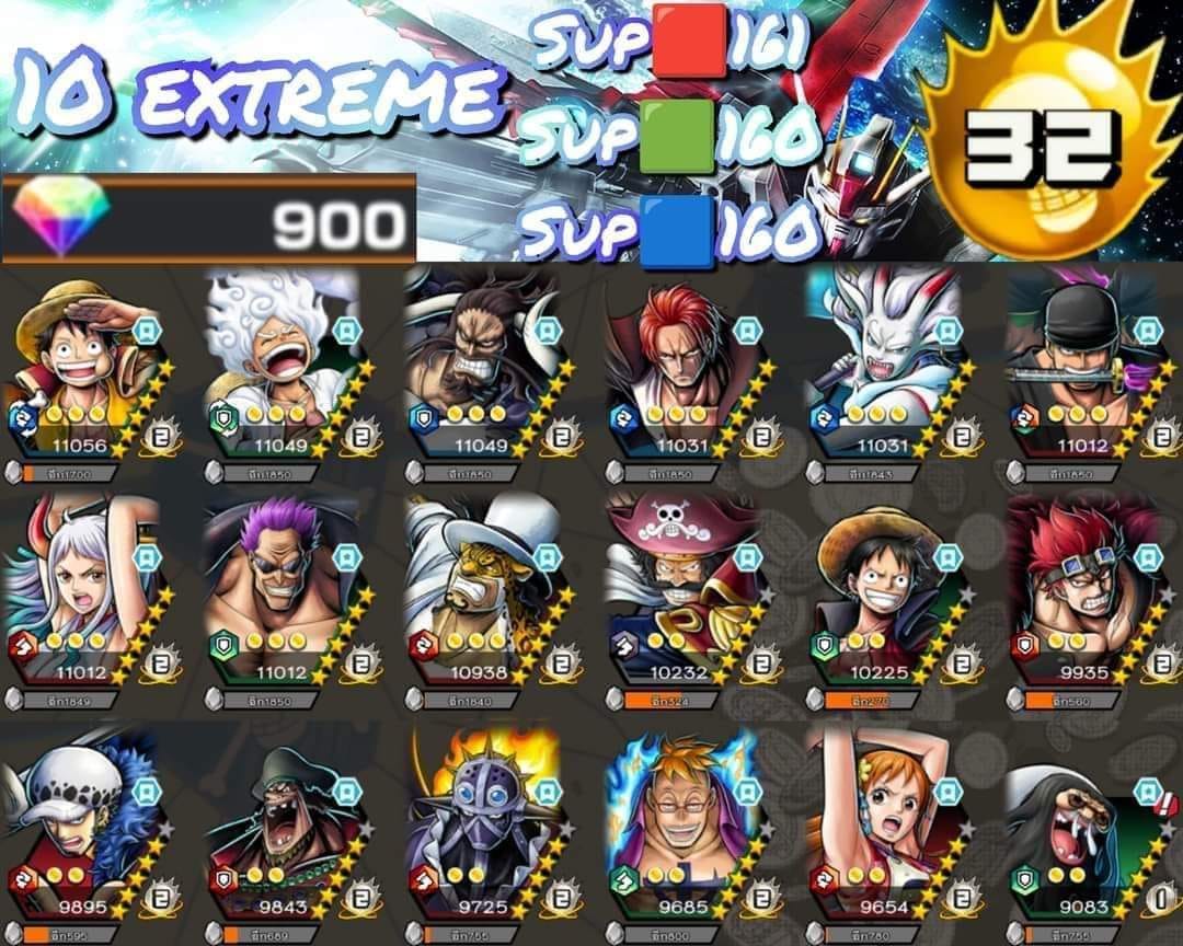 IOS+Android-Hyber Boot 32-10 Ex(Gear 5-Roger New-Zoro-Luffy-Yamato  Hybrid-Shank Blue-Kaido-Yamato-Zphyr-Black Beard)-SP 161%-Good Medal - iGV