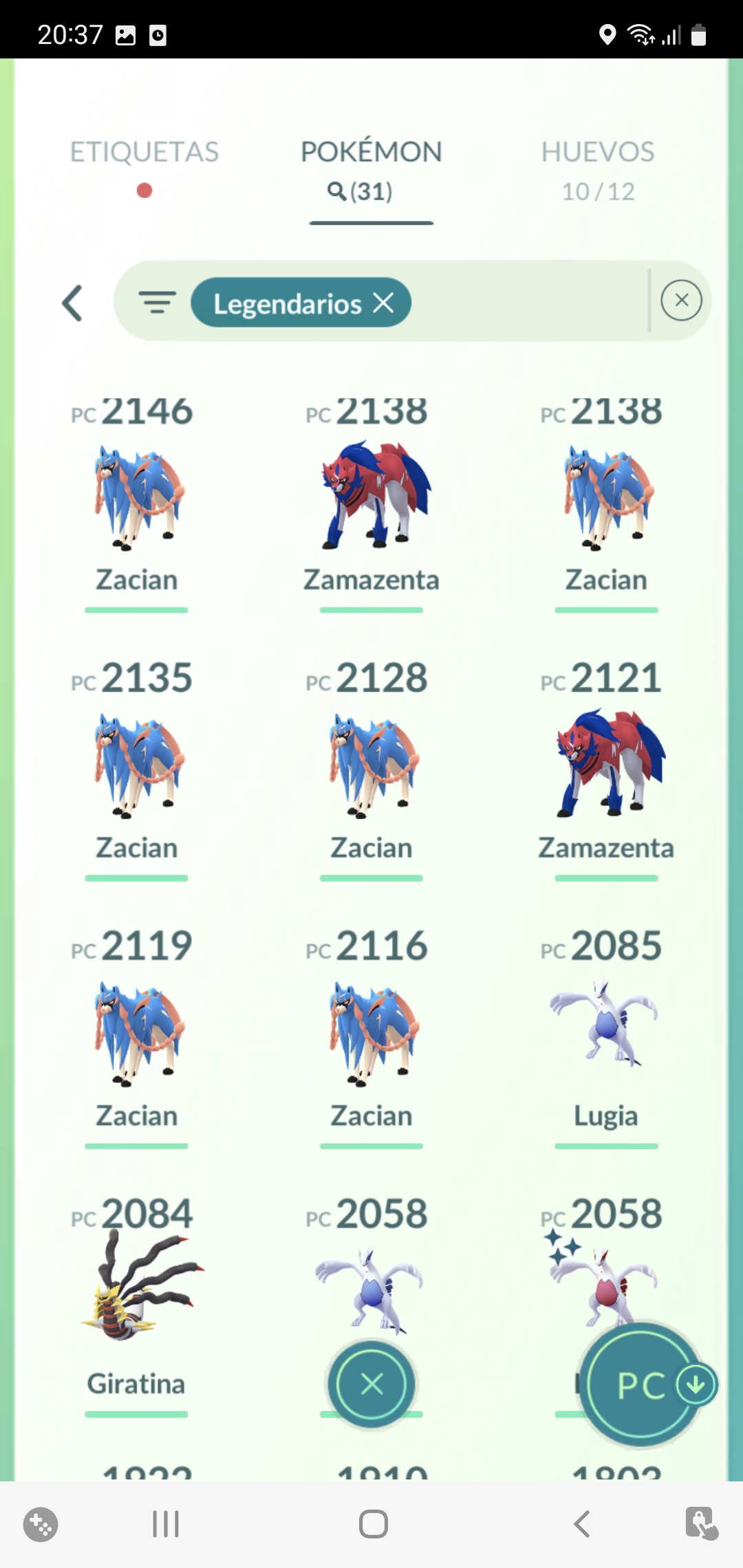 Having 31 legendary characters and 1 Lugia Shiny at level 26