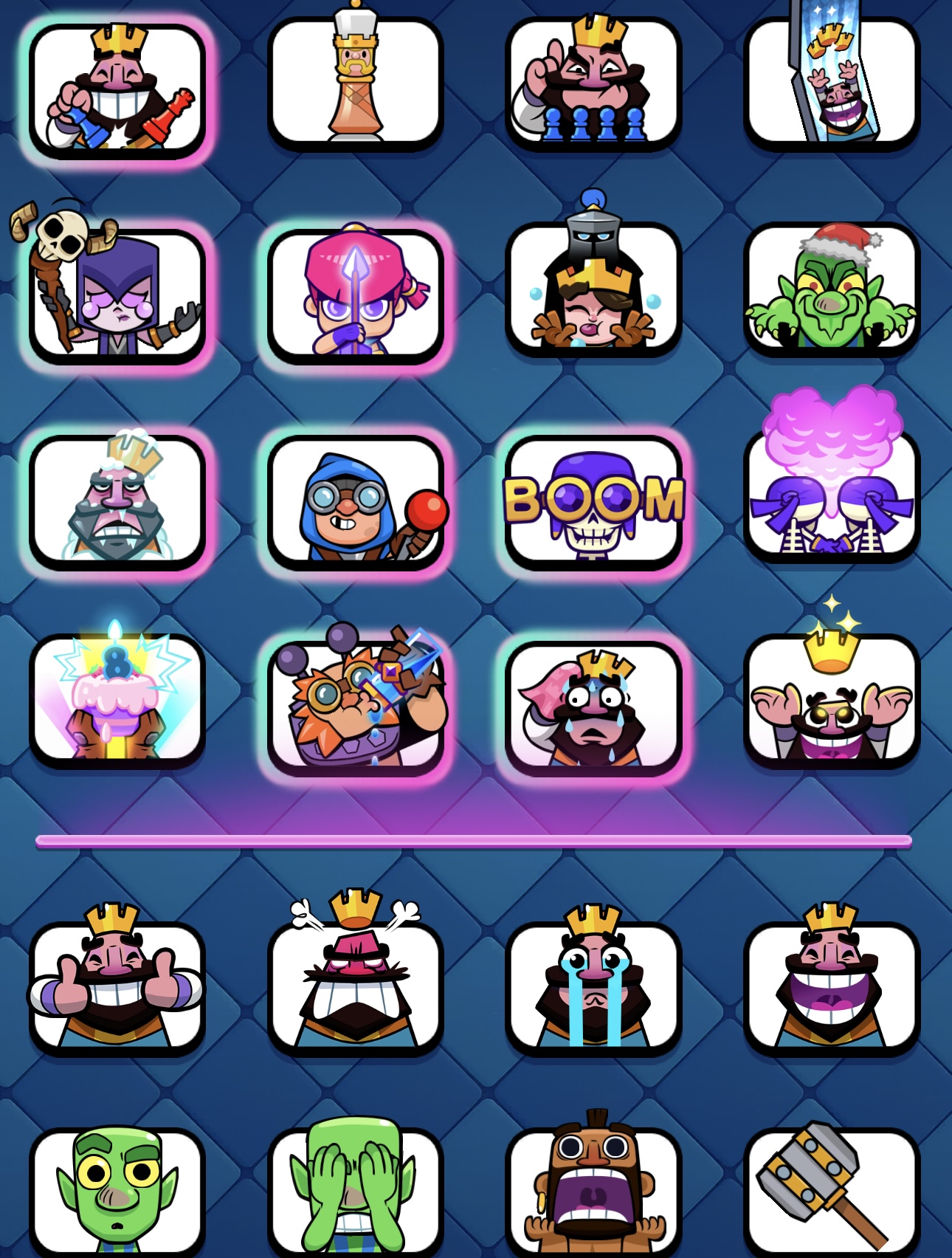 Super Stacked clash compte Royal 9000tr 100 + emoji niveau 15 Tour du roi et cartes et plus encore!