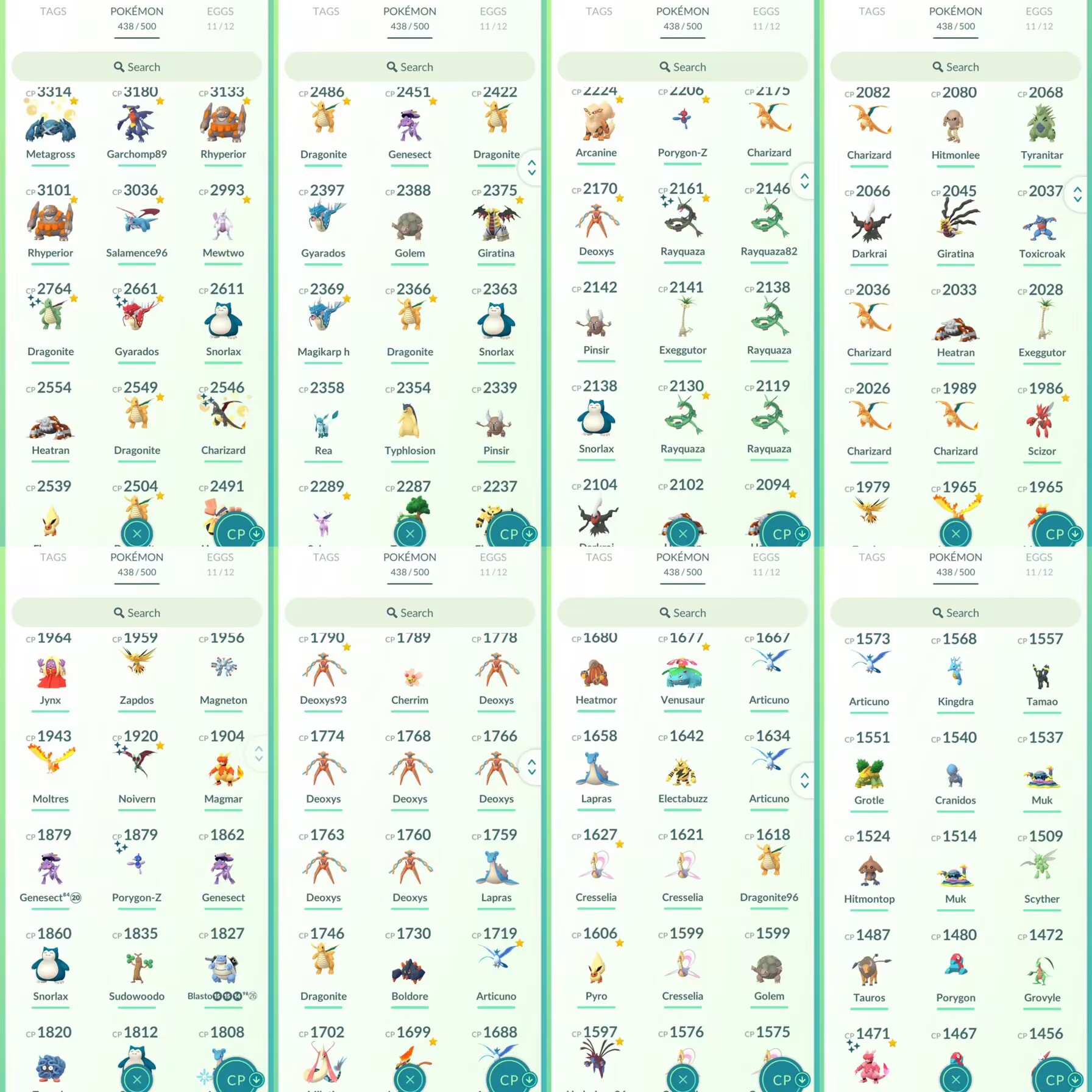 lvl31, hanno 26 Legendary, Mewtwo Shiny Rayquaza ecc, hanno 43 Shiny, hanno molti bei pokemons N8209