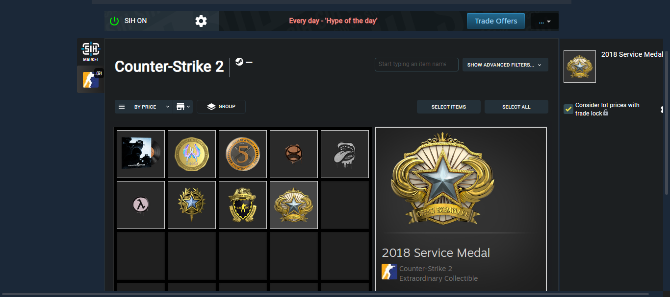 CS2 Prime+Last Online 3 year ago+NO VAC+(2018+2020 Service Medal+Loyalty+Global Offensive Badge+ 5Y)+869 hours #