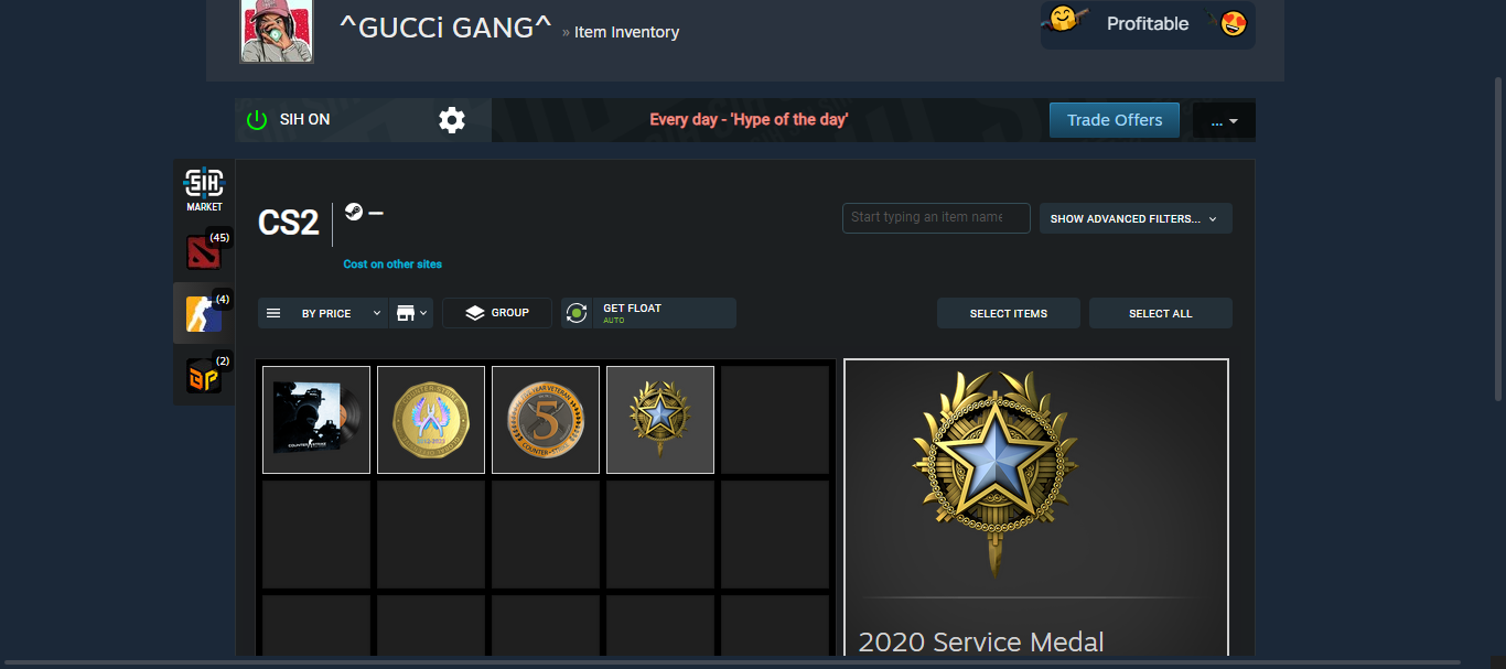 CS2 Prime+Last Online 4 year ago+NO VAC+(2020 Service Medal+Global Offensive Badge + 5Y )+293 hours #