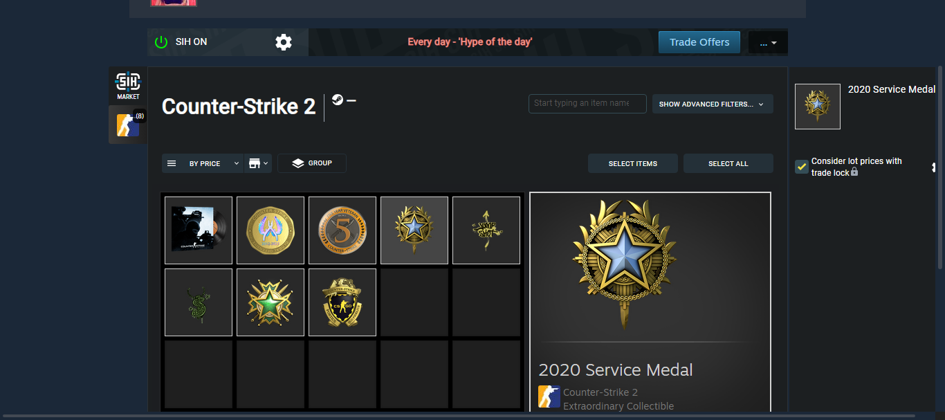 CS2 Prime+Last Online 3 year ago+(2019, 2020 Service Medal+Global Offensive Badge + Loyalty Badge+5Y)+NO VAC+1004 hours #