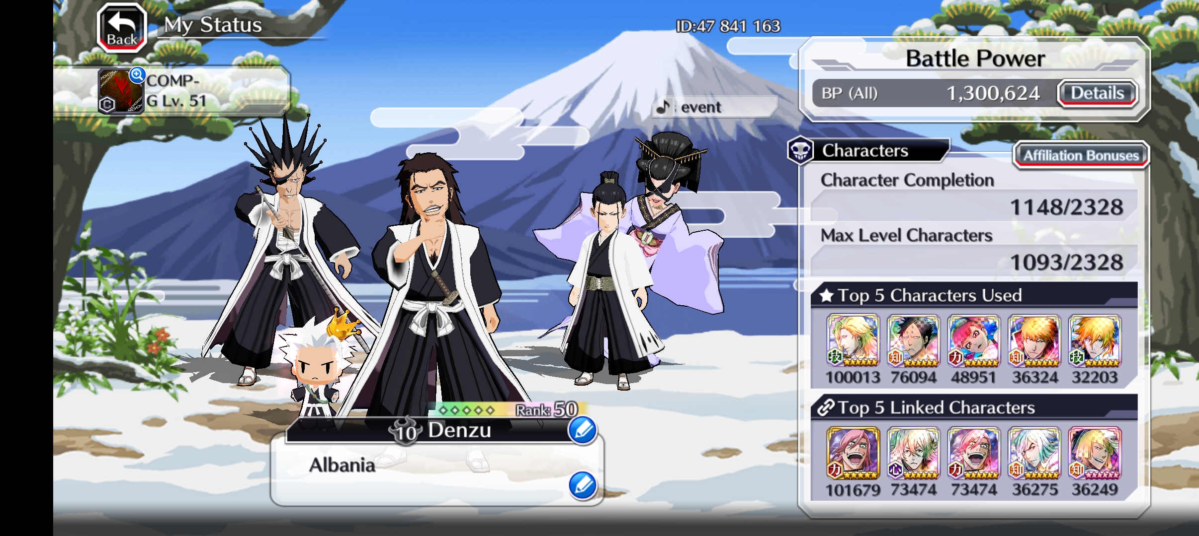 Global } | Bleach Brave Souls | 418 Characters - 195 Gems - iGV