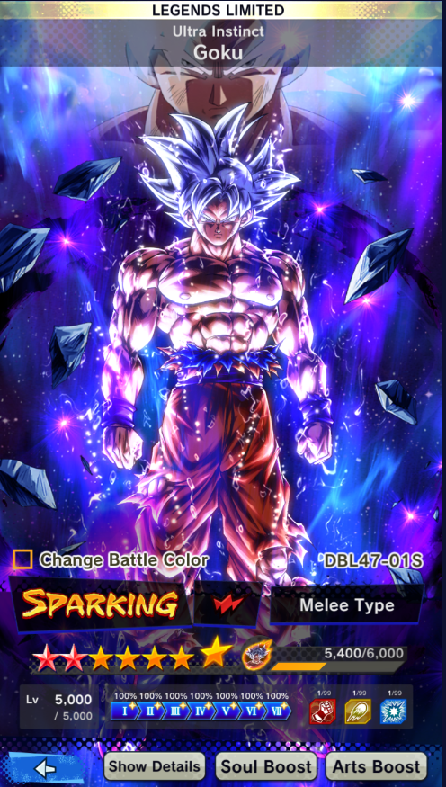 Android+IOS-UL Instinct Goku+LF(Goku and Bardock 8 star+God SS Goku Blue 7 star+Instinct Goku 9 star+SS Vegeta 7 star)-have Equip-DR294