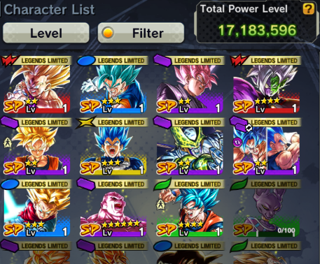 IOS + Android - 3UL (Instinct Goku + Vegito Blue) - 11 LF (Rose + Zamasu + Goku and Vegeta + Cell + Gohan + Jiren + SS Vegito + Vegeta) - Хорошая лошадь - DR296