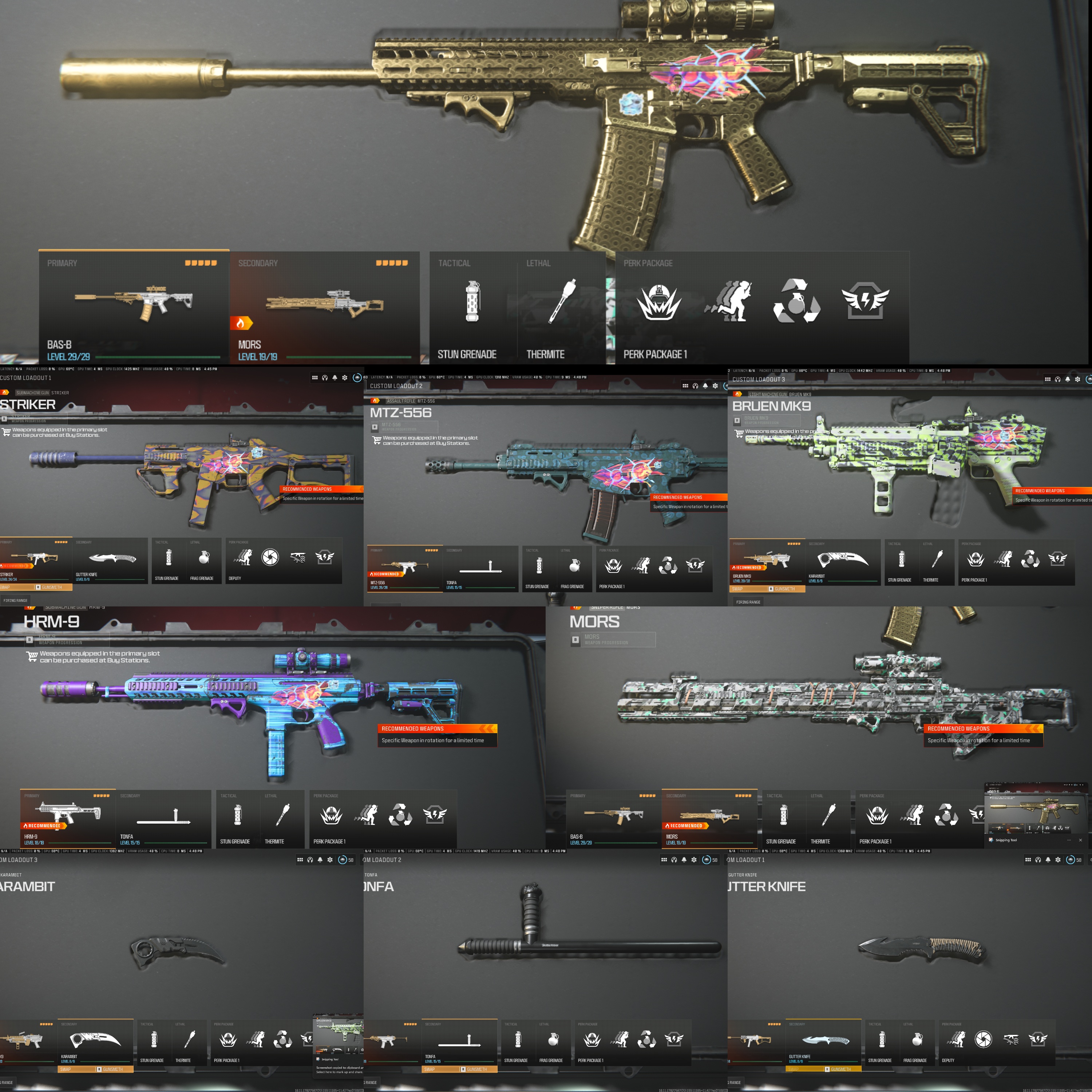 Warzone 3.0 LEVEL 58 [ GOLD Camo BAS-B ] [10 Camos] [9 MW3 Guns MAX] Handmade Phone Verified Steam + Activision Account [MW 2 or MW3 Not Bought]