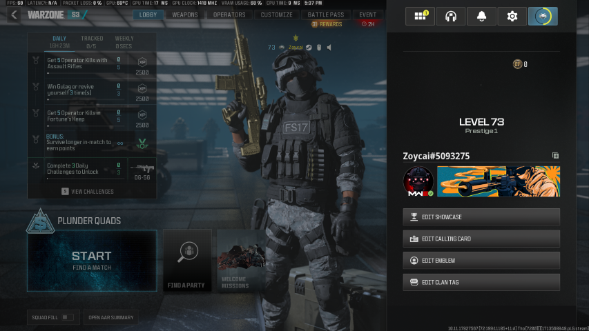 Warzone 3.0 LEVEL 73 [ GOLD Camo MTZ-762 ] [13 Camos] [8 MW3 Guns MAX] Handmade Phone Verified Steam+Activision Account [MW 2 or MW3 Not Bought]
