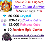 Dark Cacao 60.000 Crystal + Dark Cacao Cookie + 120-170 Cookie Cutter + 12.000 Rainbow Cube + Random 6-10 Epic