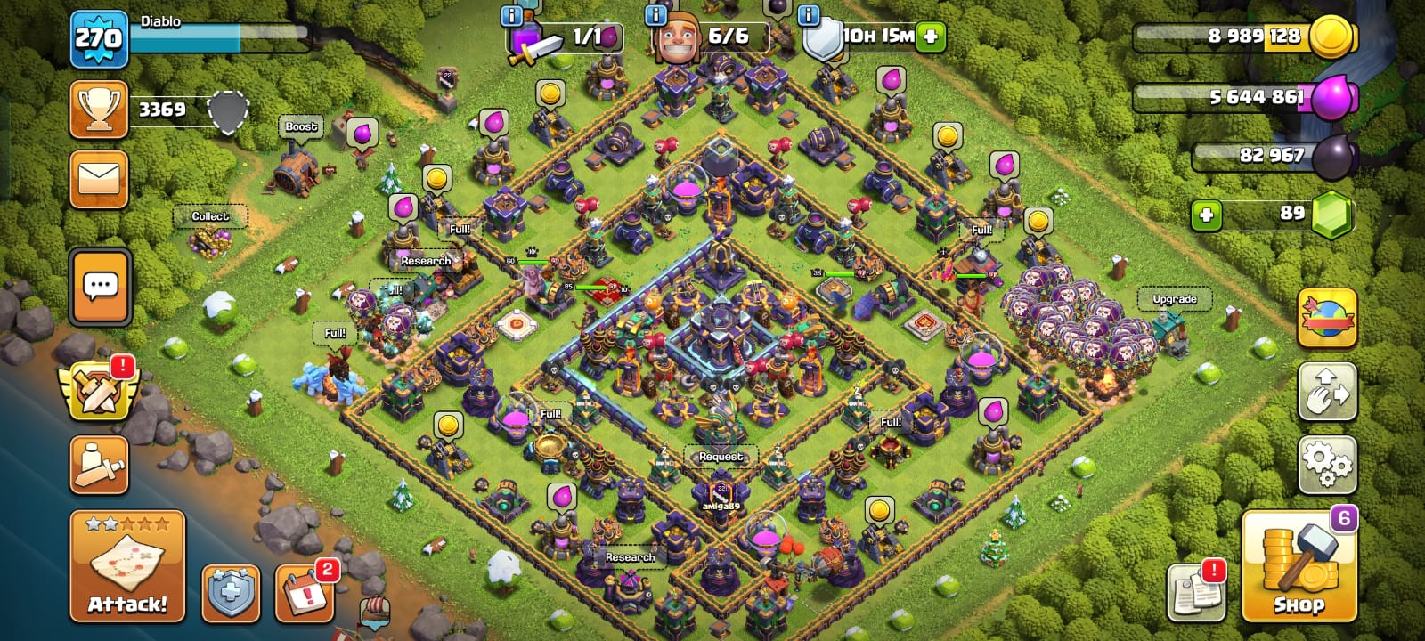 [80% MAXED TH15],[6 DIFFERENT SKINS],[4 SCENARIES],[270 XP LEVEL],[MAXED HEROES]