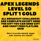 LEVEL 50+ - - ALL BREAKOUT CALLANGE COMPLETED EXCEPT HINDING GIFT -- SEASON 20 SPLIT 1 GOLD -- FULL ACCESS -- FAST DELIVERY