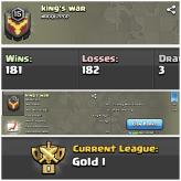 King's War -- Cheap -- Gold 1 -- Lvl-15 -- Brilliant and Superb Name And League