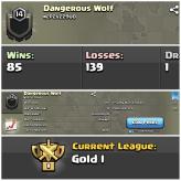 { Dangerous Wolf } -- Lvl-14 -- Clan Capital 7 -- Gold 1 -- Brilliant and Superb Name And League