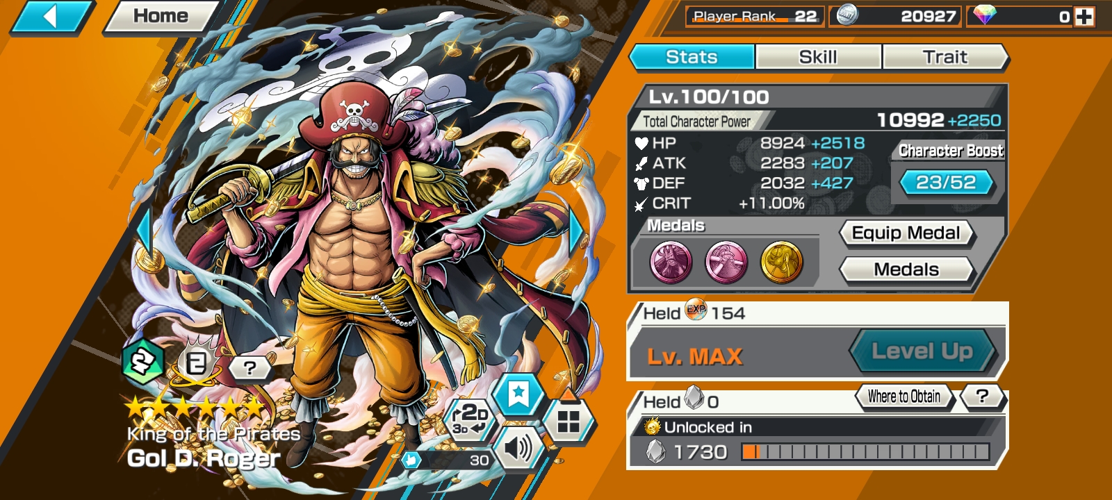 IOS+Android-Roger Ex Max-Good BF King Alber max+Queen Max+Sanji+Oden v2+Marco+Rayleigh v2-Good Medal-SP 126%-HP804