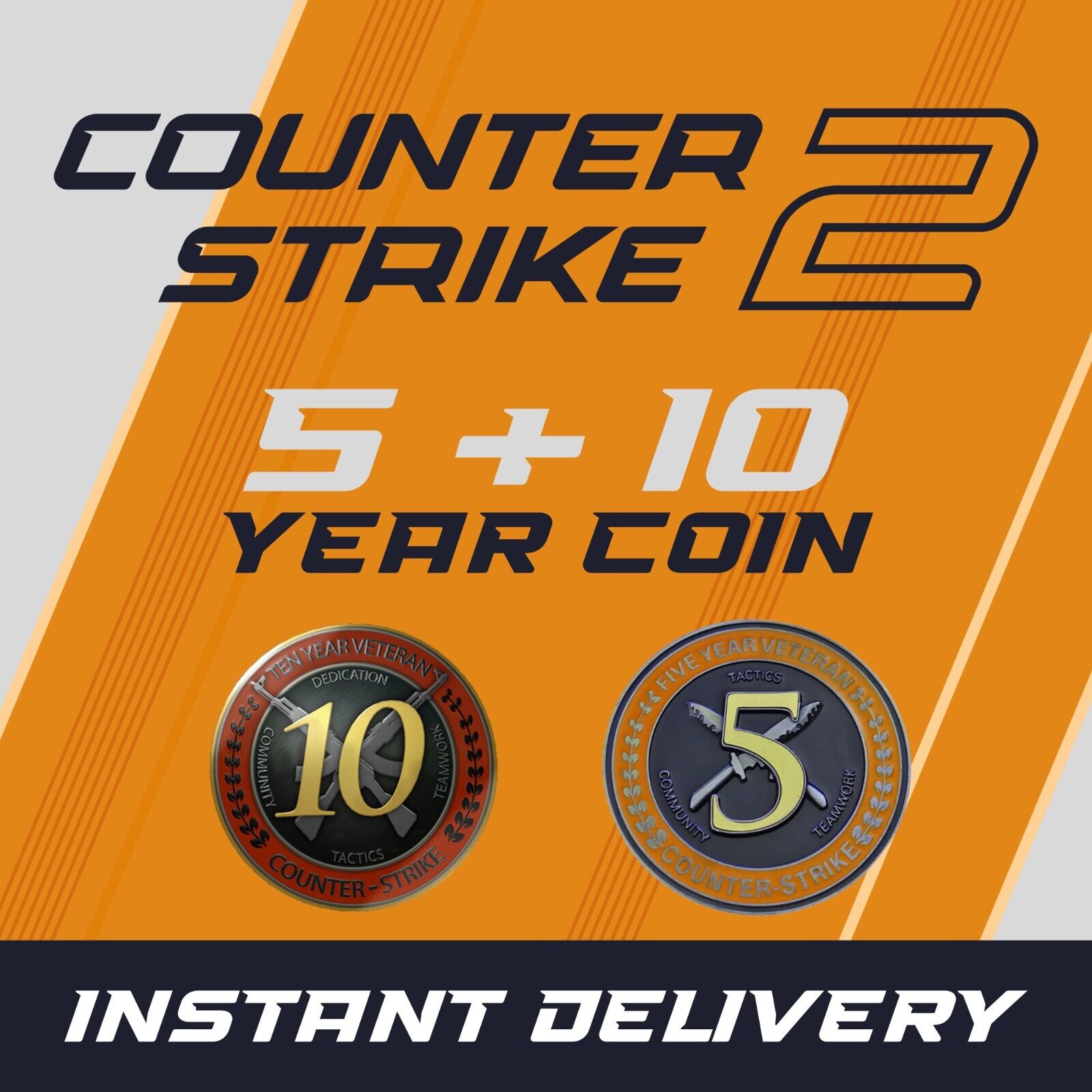 CS2 5 & 10 Year Veteran coins [ Steam Account ] NO Prime
