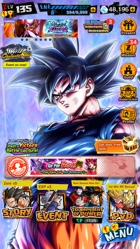 DB682~48196 Chrono~3 LL~Ultra UI Goku~LL UI Goku Red~LL Jiren: FP~LL Goku&Vegeta~UL Goku~Android only